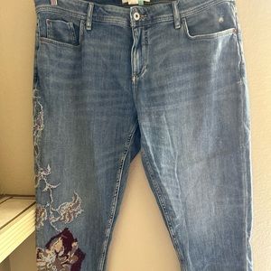 Anthropologie Pilcro and the Letterpress Embroidered Jeans Size 16W
